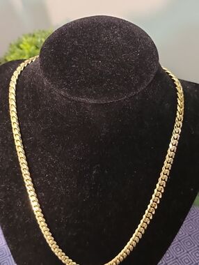 14K over Stainless Steel Gold Tone Curb Chain Necklace